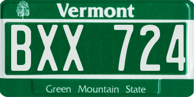 VT license plate BXX724