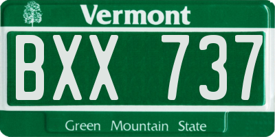 VT license plate BXX737