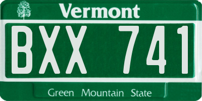 VT license plate BXX741