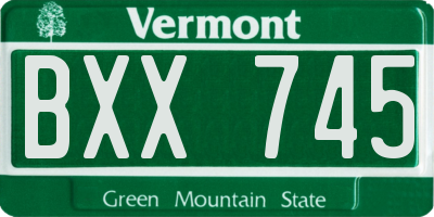VT license plate BXX745