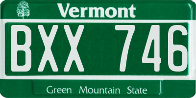 VT license plate BXX746