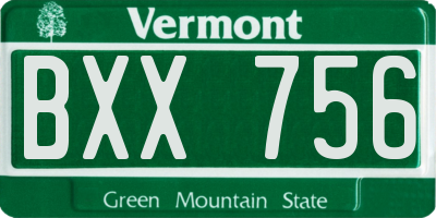 VT license plate BXX756