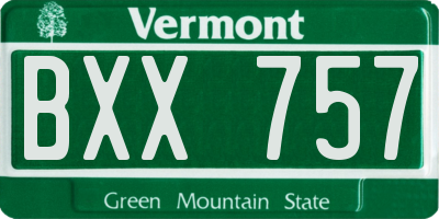 VT license plate BXX757