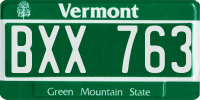 VT license plate BXX763