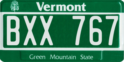 VT license plate BXX767