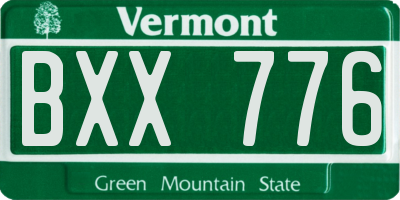 VT license plate BXX776