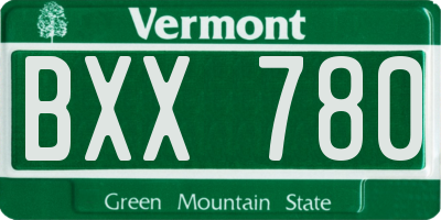 VT license plate BXX780