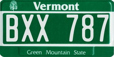 VT license plate BXX787