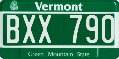 VT license plate BXX790
