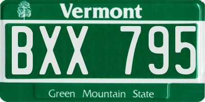 VT license plate BXX795