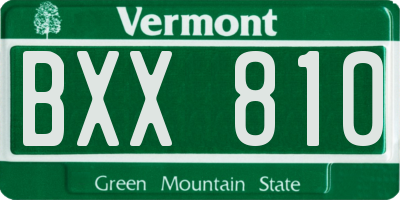 VT license plate BXX810