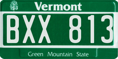 VT license plate BXX813