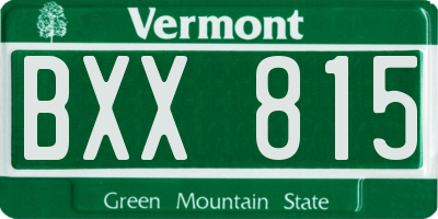 VT license plate BXX815
