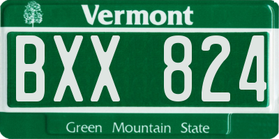 VT license plate BXX824