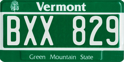 VT license plate BXX829
