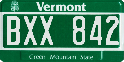 VT license plate BXX842