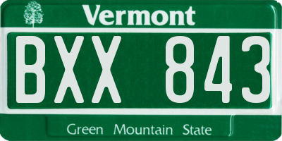 VT license plate BXX843