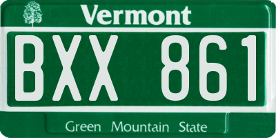 VT license plate BXX861