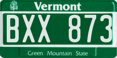 VT license plate BXX873
