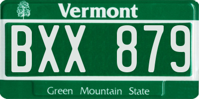 VT license plate BXX879