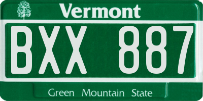 VT license plate BXX887