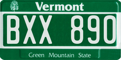 VT license plate BXX890