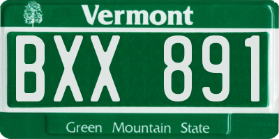 VT license plate BXX891