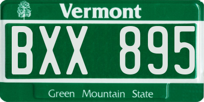 VT license plate BXX895