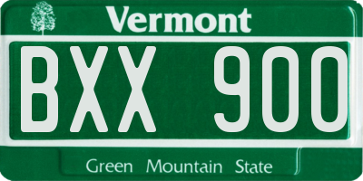 VT license plate BXX900