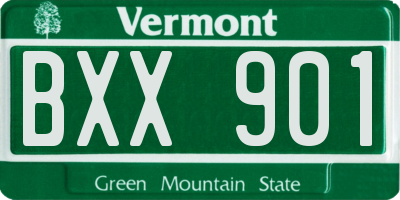 VT license plate BXX901