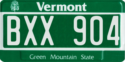 VT license plate BXX904