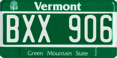 VT license plate BXX906