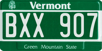 VT license plate BXX907