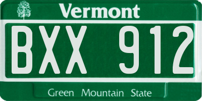 VT license plate BXX912