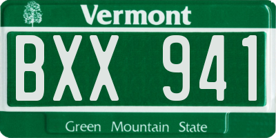 VT license plate BXX941