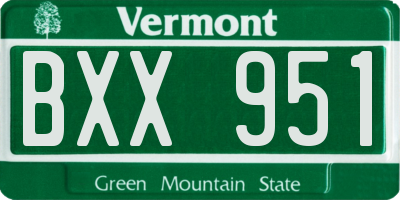 VT license plate BXX951