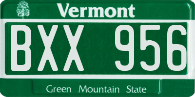 VT license plate BXX956