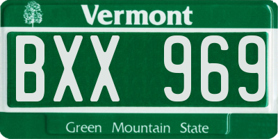 VT license plate BXX969