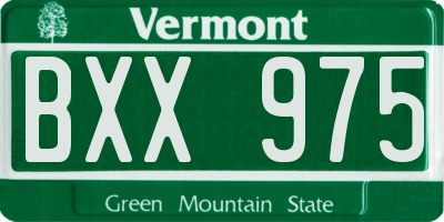 VT license plate BXX975
