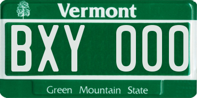 VT license plate BXY000