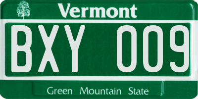 VT license plate BXY009