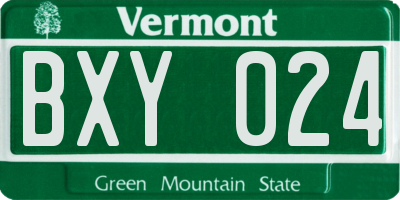 VT license plate BXY024