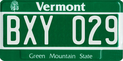 VT license plate BXY029