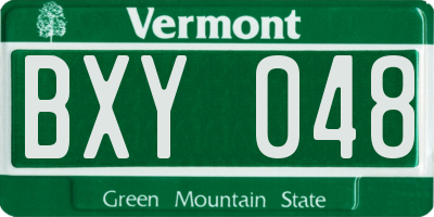 VT license plate BXY048