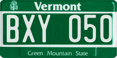 VT license plate BXY050