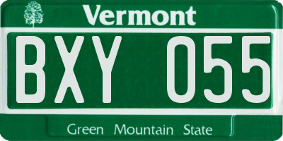 VT license plate BXY055
