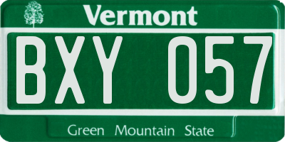 VT license plate BXY057