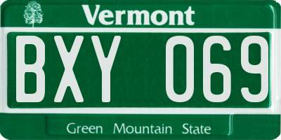 VT license plate BXY069