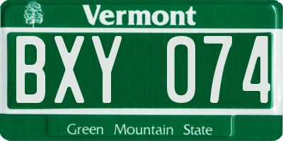 VT license plate BXY074