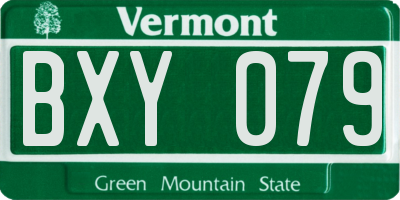VT license plate BXY079